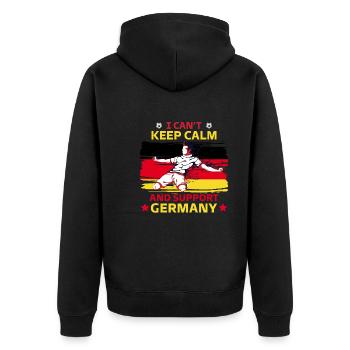 rester calme et soutenir l'Allemagne - Veste à capuche bio Premium Unisexe - noir - Dos - Nico (187cm)