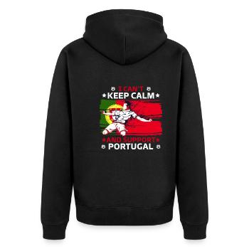 rester calme et soutenir le Portugal - Veste à capuche bio Premium Unisexe - noir - Dos - Nico (187cm)