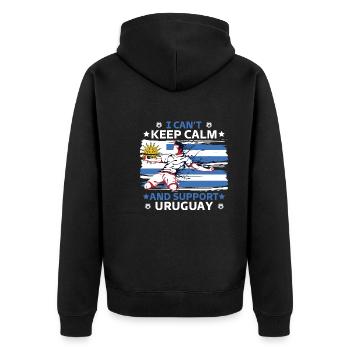 rester calme et soutenir l'Uruguay - Veste à capuche bio Premium Unisexe - noir - Dos - Nico (187cm)