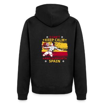 rester calme et soutenir l'Espagne - Veste à capuche bio Premium Unisexe - noir - Dos - Nico (187cm)