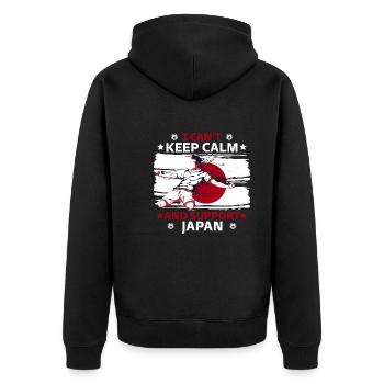 rester calme et soutenir le Japon - Veste à capuche bio Premium Unisexe - noir - Dos - Nico (187cm)