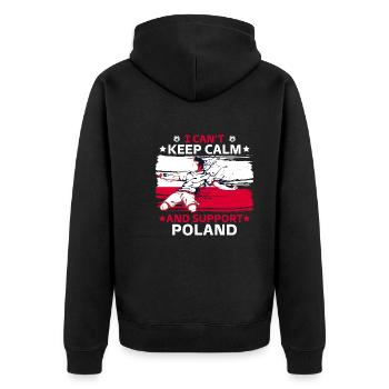 rester calme et soutenir la Pologne - Veste à capuche bio Premium Unisexe - noir - Dos - Nico (187cm)