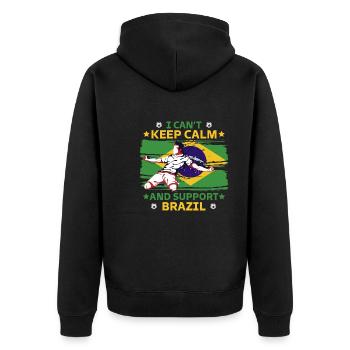 rester calme et soutenir le Brésil - Veste à capuche bio Premium Unisexe - noir - Dos - Nico (187cm)