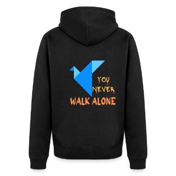 You never walk alone - Origami - Veste à capuche bio Premium Unisexe - noir - Dos - Nico (187cm)