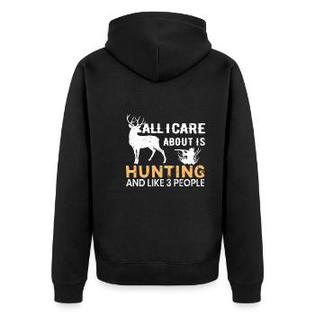 Hunter. Hunting humor gift quote hunting - Unisex Premium Organic Zip Hoodie - black - Back - Nico (187cm)