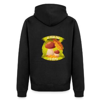 Je Peux Pas J'ai Cèpes Drôles Champignon Cèpe - Veste à capuche bio Premium Unisexe - noir - Dos - Nico (187cm)