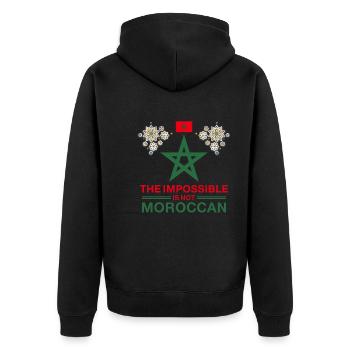 Maroc - The impossible is not Moroccan - Veste à capuche bio Premium Unisexe - noir - Dos - Nico (187cm)