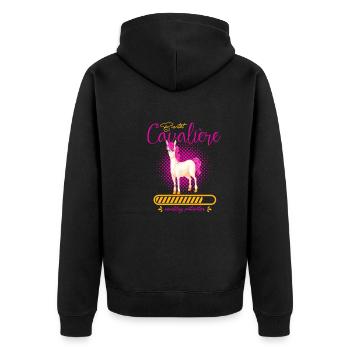 cavalière, cadeau, fête du bac, maman, mère, cheva - Veste à capuche bio Premium Unisexe - noir - Dos - Nico (187cm)