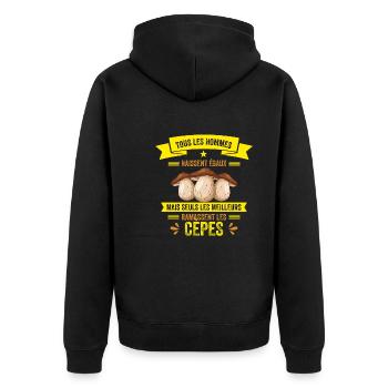 Les Meilleurs Hommes Ramassent Les Cèpes - Veste à capuche bio Premium Unisexe - noir - Dos - Nico (187cm)