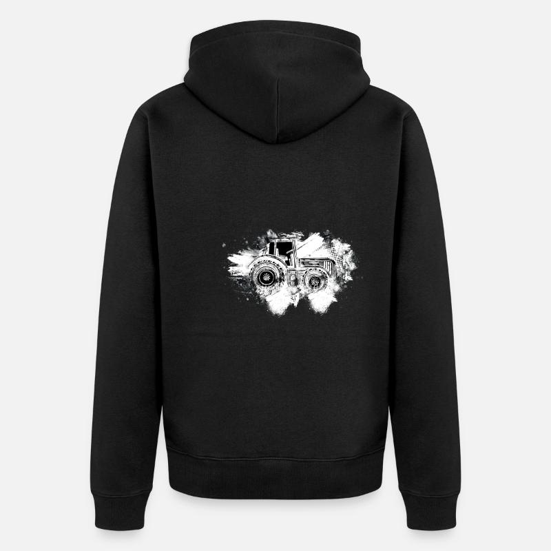 Traktor Bauer Humor - Unisex Premium Bio Zip Hoodie - Schwarz