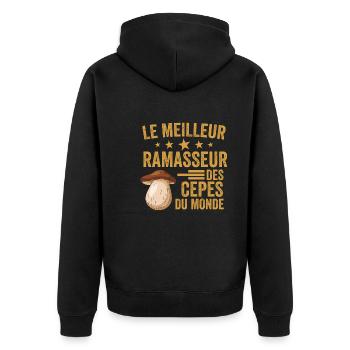 Le Meilleur Ramasseur Des Cèpes Champignons Cèpe - Veste à capuche bio Premium Unisexe - noir - Dos - Nico (187cm)