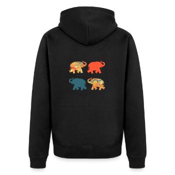 Elephants E 259 - Unisex Premium Organic Zip Hoodie - black - Back - Nico (187cm)