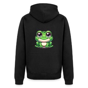 Kröte Karneval Frosch Froschkostüm Fasching Kostüm - Unisex Premium Bio Zip Hoodie - Schwarz - Hinten - Nico (187cm)