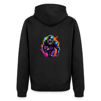 American Football Sport Fans & Football Spieler - Unisex Premium Bio Zip Hoodie - Schwarz - Hinten - Nico (187cm)