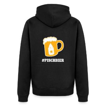 Pischbier Babybier Eltern Papa Werden Babyparty - Unisex Premium Bio Zip Hoodie - Schwarz - Hinten - Nico (187cm)