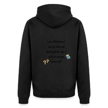 Mathelehrer Spruch Rechnen Mathe Geschenk - Unisex Premium Bio Zip Hoodie - Schwarz - Hinten - Nico (187cm)