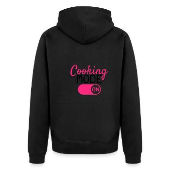Kochen Koch - Unisex Premium Bio Zip Hoodie - Schwarz - Hinten - Nico (187cm)