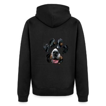 Bouvier bernois - Veste à capuche bio Premium Unisexe - noir - Dos - Nico (187cm)