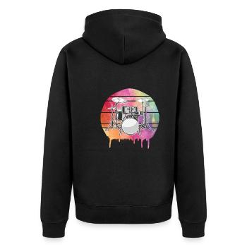 Drummer Schlagzeuger - Unisex Premium Organic Zip Hoodie - black - Back - Nico (187cm)