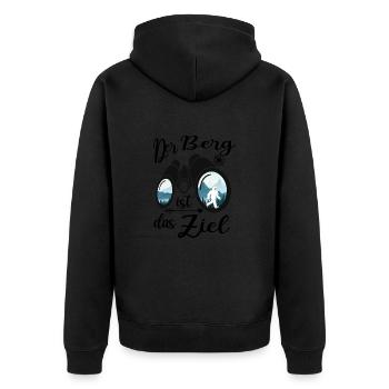 bergwandern bergziel gipfelkreuz alpin via ferrata - Unisex Premium Bio Zip Hoodie - Schwarz - Hinten - Nico (187cm)