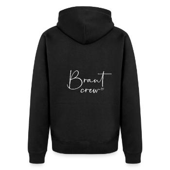 Braut Crew - Unisex Premium Bio Zip Hoodie - Schwarz - Hinten - Nico (187cm)