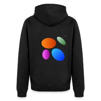 Circles - ellipses #4 - playing with geometry - Unisex Premium Organic Zip Hoodie - black - Back - Nico (187cm)