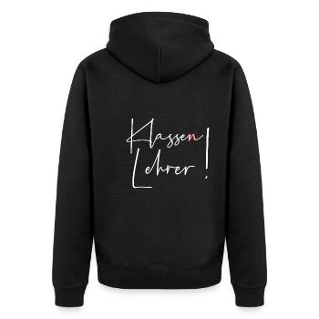 Klasse Lehrer - Unisex Premium Bio Zip Hoodie - Schwarz - Hinten - Nico (187cm)