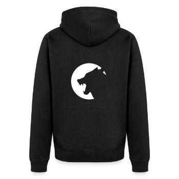 Loup géométrique - Veste à capuche bio Premium Unisexe - noir - Dos - Nico (187cm)
