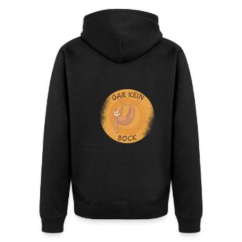 Kein Bock Meme | Humor Spruch Fun - Unisex Premium Bio Zip Hoodie - Schwarz - Hinten - Nico (187cm)