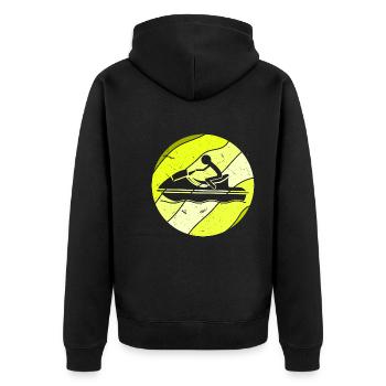 Jetski Retro - Unisex Premium Organic Zip Hoodie - black - Back - Nico (187cm)