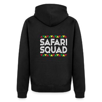 Safari Squad - Unisex Premium Organic Zip Hoodie - black - Back - Nico (187cm)