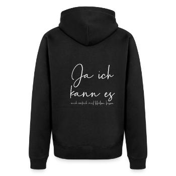 Ja ich kann es auch einfach mal bleiben lassen - Unisex Premium Bio Zip Hoodie - Schwarz - Hinten - Nico (187cm)
