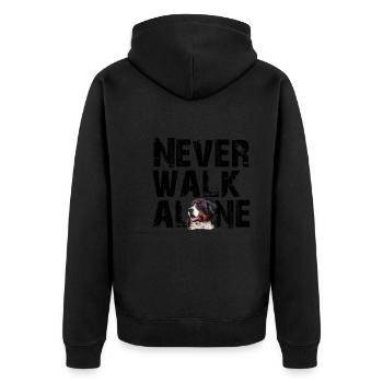Bernese mountain dog - Unisex Premium Organic Zip Hoodie - black - Back - Nico (187cm)