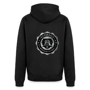 Bierbrauer, Zunft, Handwerk, Wappen - Unisex Premium Bio Zip Hoodie - Schwarz - Hinten - Nico (187cm)