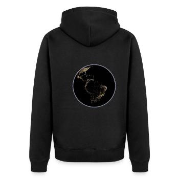 Earth Night Lights - Unisex Premium Organic Zip Hoodie - black - Back - Nico (187cm)