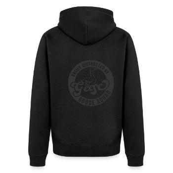 Distracted by Geese Nature Birds Cute Goose - Unisex Premium Organic Zip Hoodie - black - Back - Nico (187cm)