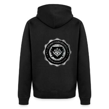 Steinmetz, Bildhauer, Handwerk, Zunftwappen - Unisex Premium Bio Zip Hoodie - Schwarz - Hinten - Nico (187cm)