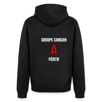 Groupe sanguin À péritif - Veste à capuche bio Premium Unisexe - noir - Dos - Nico (187cm)