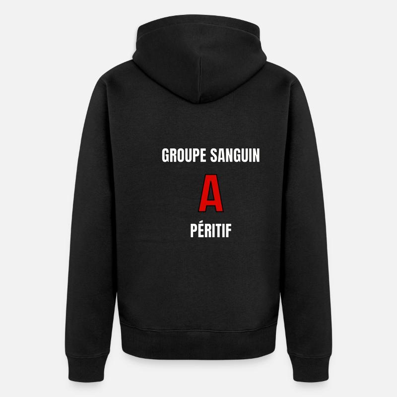 Groupe sanguin À péritif - Veste à capuche bio Premium Unisexe - noir