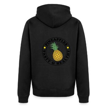 Ananas savoureux, vitamines, fruits sains - Veste à capuche bio Premium Unisexe - noir - Dos - Nico (187cm)