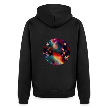 Galaxy Stars Universe - Unisex Premium Organic Zip Hoodie - black - Back - Nico (187cm)
