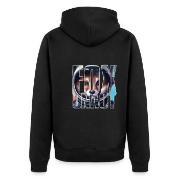 Foxonaut - Funny fox fox saying - Unisex Premium Organic Zip Hoodie - black - Back - Nico (187cm)