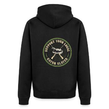 Alligator Hunter, Local Gator Slayer Gator Hunting - Unisex Premium Organic Zip Hoodie - black - Back - Nico (187cm)