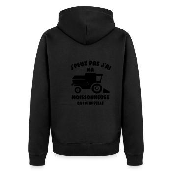 J’peux pas j’ai ma moissonneuse qui m’appelle - Veste à capuche bio Premium Unisexe - noir - Dos - Nico (187cm)