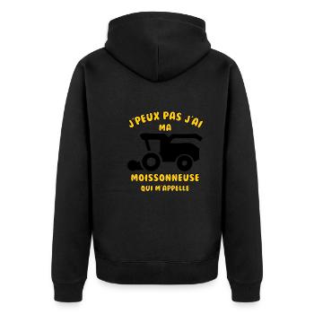 J’peux pas j’ai ma moissonneuse qui m’appelle - Veste à capuche bio Premium Unisexe - noir - Dos - Nico (187cm)