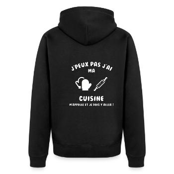 J’peux pas j’ai ma cuisine qui m’appelle - Veste à capuche bio Premium Unisexe - noir - Dos - Nico (187cm)
