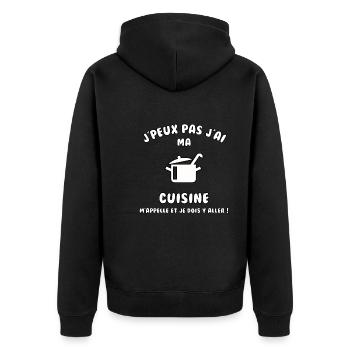 J’peux pas j’ai ma cuisine qui m’appelle - Veste à capuche bio Premium Unisexe - noir - Dos - Nico (187cm)