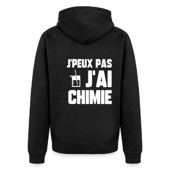 J’peux pas j’ai chimie - Veste à capuche bio Premium Unisexe - noir - Dos - Nico (187cm)