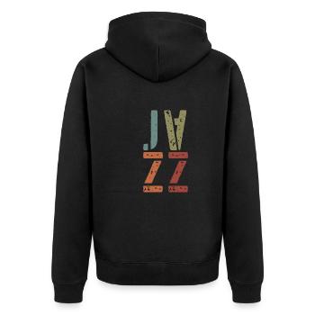 Jazz Retro - Unisex Premium Bio Zip Hoodie - Schwarz - Hinten - Nico (187cm)