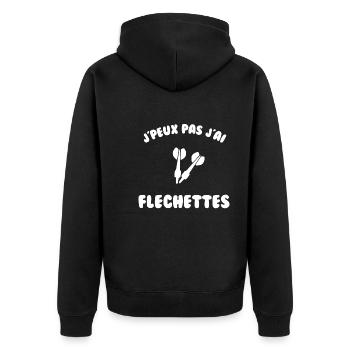 J’peux pas j’ai fléchette - Veste à capuche bio Premium Unisexe - noir - Dos - Nico (187cm)